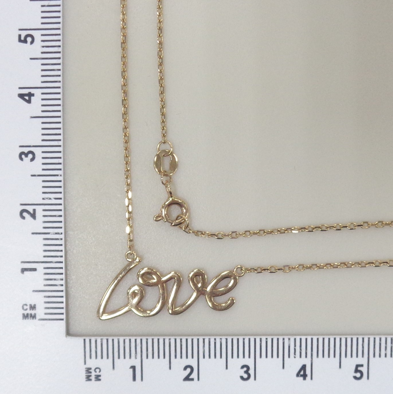 Золотое колье 585 пробы; плетение Якорное; LOVE;